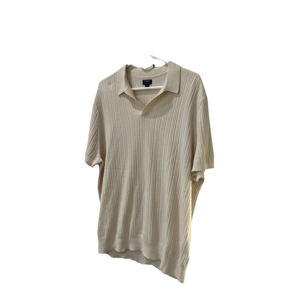 Men's J.Crew 100% Cotton Johnny Collar Short Sleeve Shirt - Size XL